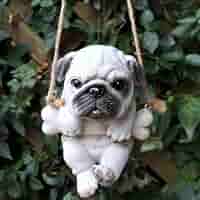 Amazon.co.jp: 犬の置物 エンジョイブランコ パグ 3539GM